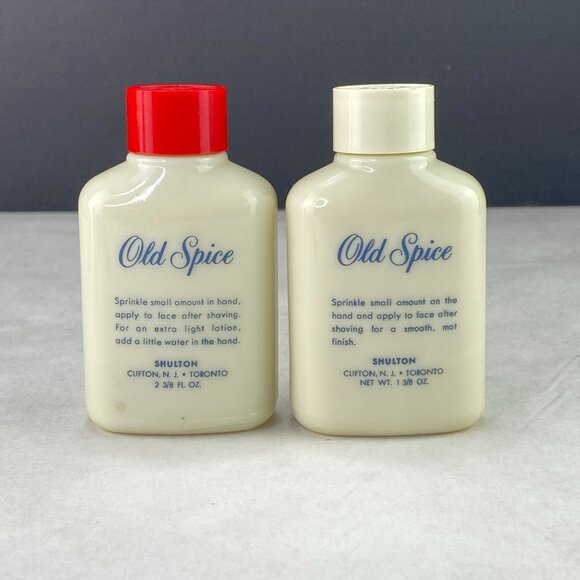 Vintage Old Spice After Shave Lotion and Talcum Powder Shulton Bottles Lot of 2 - Picture 3 of 9